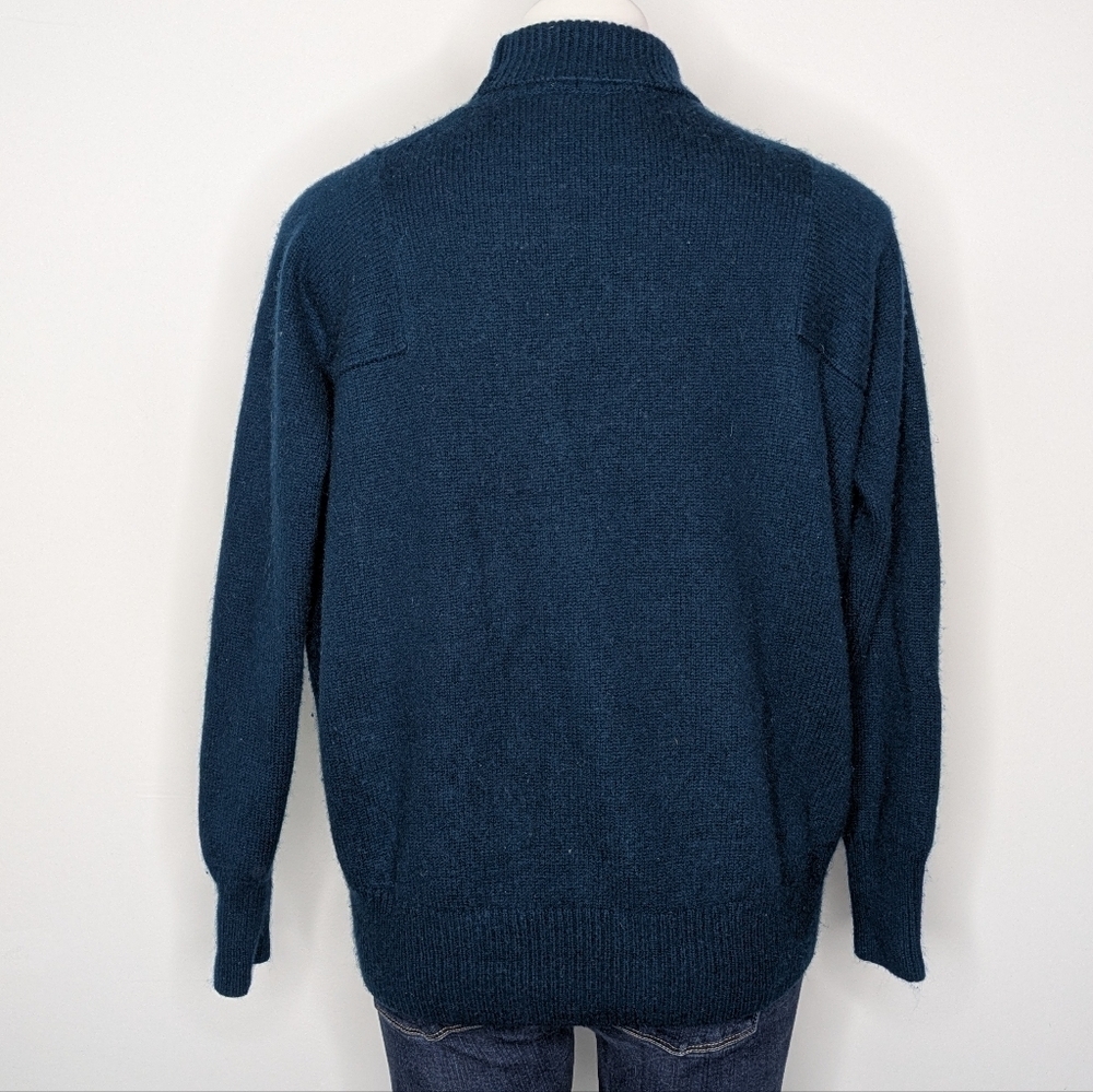 Athleta Blue Mock Neck Turtle Neck Wool Cashmere Sweater XS - Picture 5 of 8